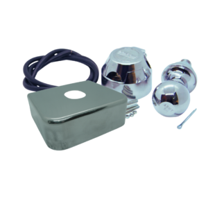 Kit Engate Cromado C/ capa de inox 100mm e 1 metro de cabo