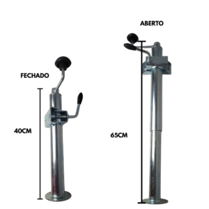 Pé Apoio Macaco Pedestal Carreta - Trailer 500kg Lateral